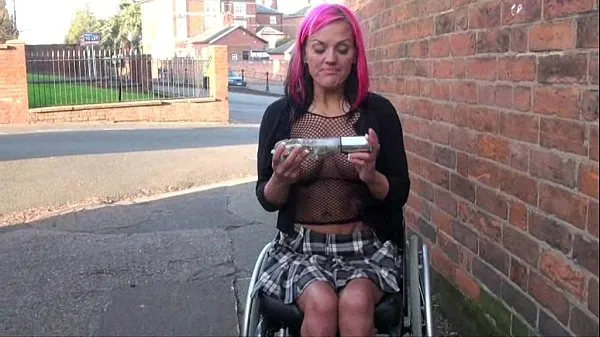 Big Redhead wheelchair bound babe Leah Caprice flashing and masturbating in public total Tube