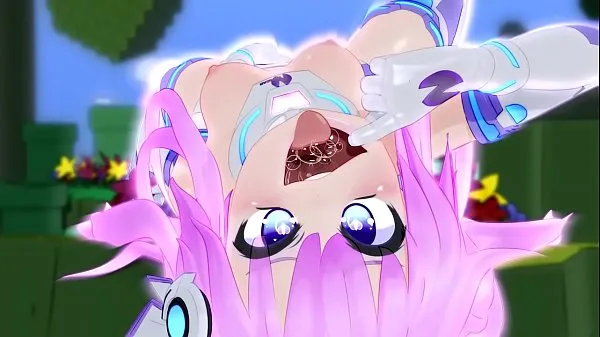 Grande Nepgear ganhando compartilha com seu corpo sacanagem tubo total