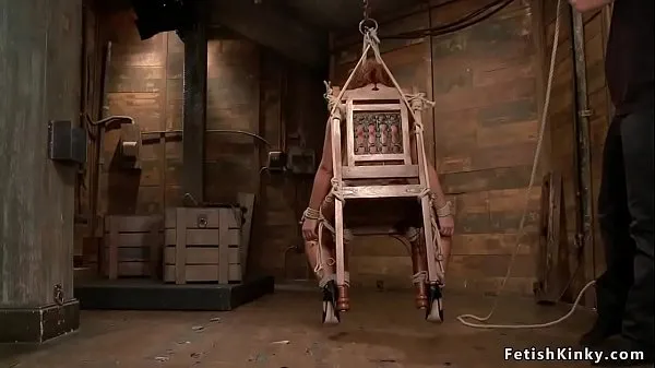 Gran Sub torment in chair suspension bondage tubo total