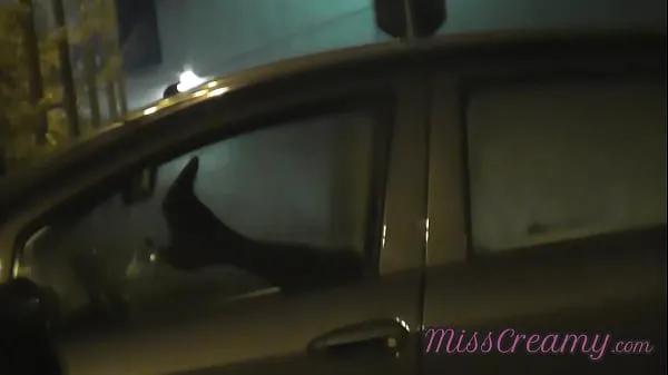 Big Sharing my slut wife with a stranger in car in front of voyeurs in a public parking lot - MissCreamy total Tube