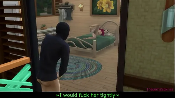 بڑی Thief is tempted to join hot brunette while she is masturbating and then fucks her, sims4 کل ٹیوب