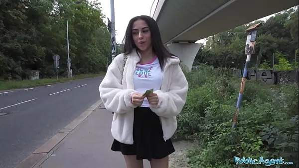 Big Public Agent - Pretty British Brunette Teen Sucks and Fucks big cock outside after nearly getting run over by a runaway Fake Taxi total Tube